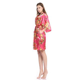 Women's Satin Kimono Robe with Pockets