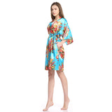 Women's Satin Kimono Robe with Pockets