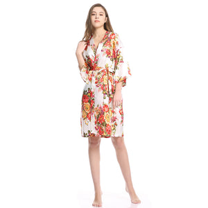 Women's Satin Kimono Robe with Pockets