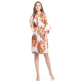 Women's Satin Kimono Robe with Pockets