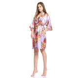 Women's Satin Kimono Robe with Pockets